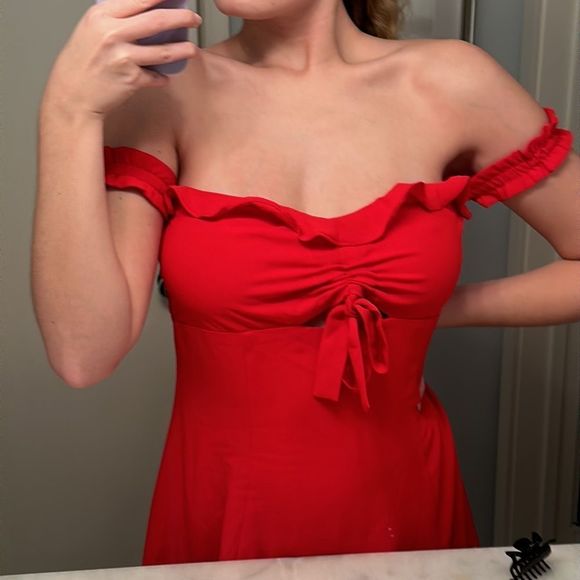 NWT Urban Outfitters Red Babydoll Dress Size L - Picture 8 of 15